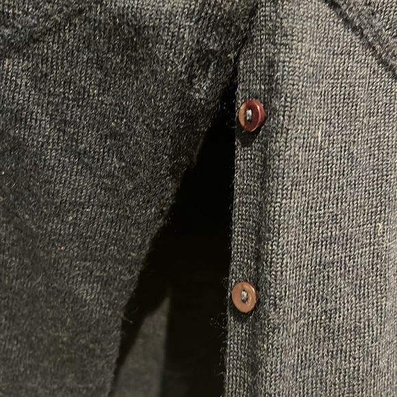 Navy Wool Cardigan with Details and Buttons - Picture 4 of 4